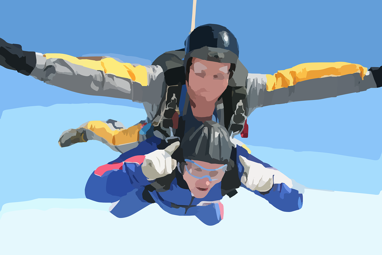 Skydiving is a sport where individuals exit an aircraft at a high altitude and experience a thrilling free fall before slowing down their descent with the help of a parachute.